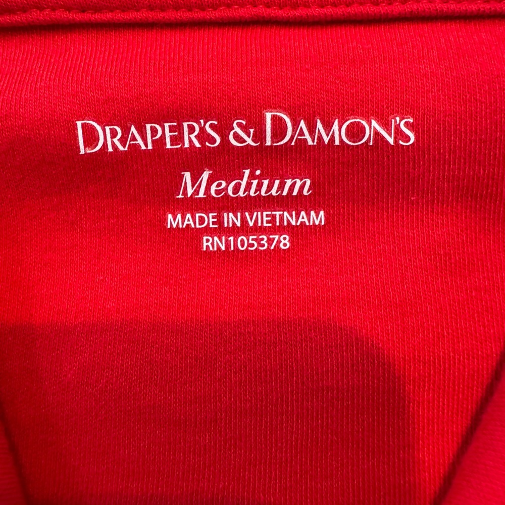 New Drapers & Damons Red Cowl Neck Classic Top 3/4 sleeves M Med - Picture 6 of 9